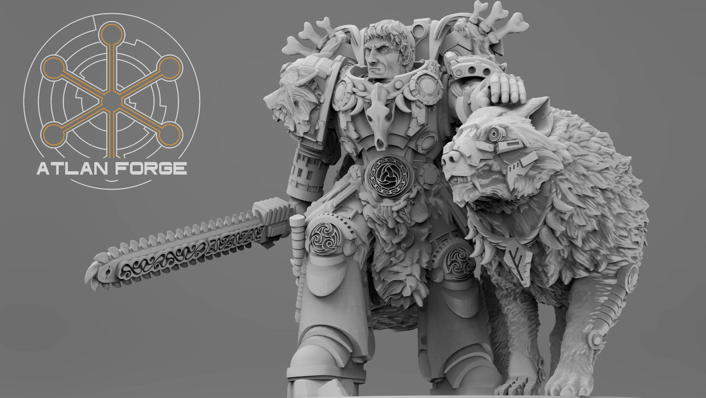 Valen Asgardian Commander by Atlan Forge 28/32mm Scale Miniature, 45mm tall