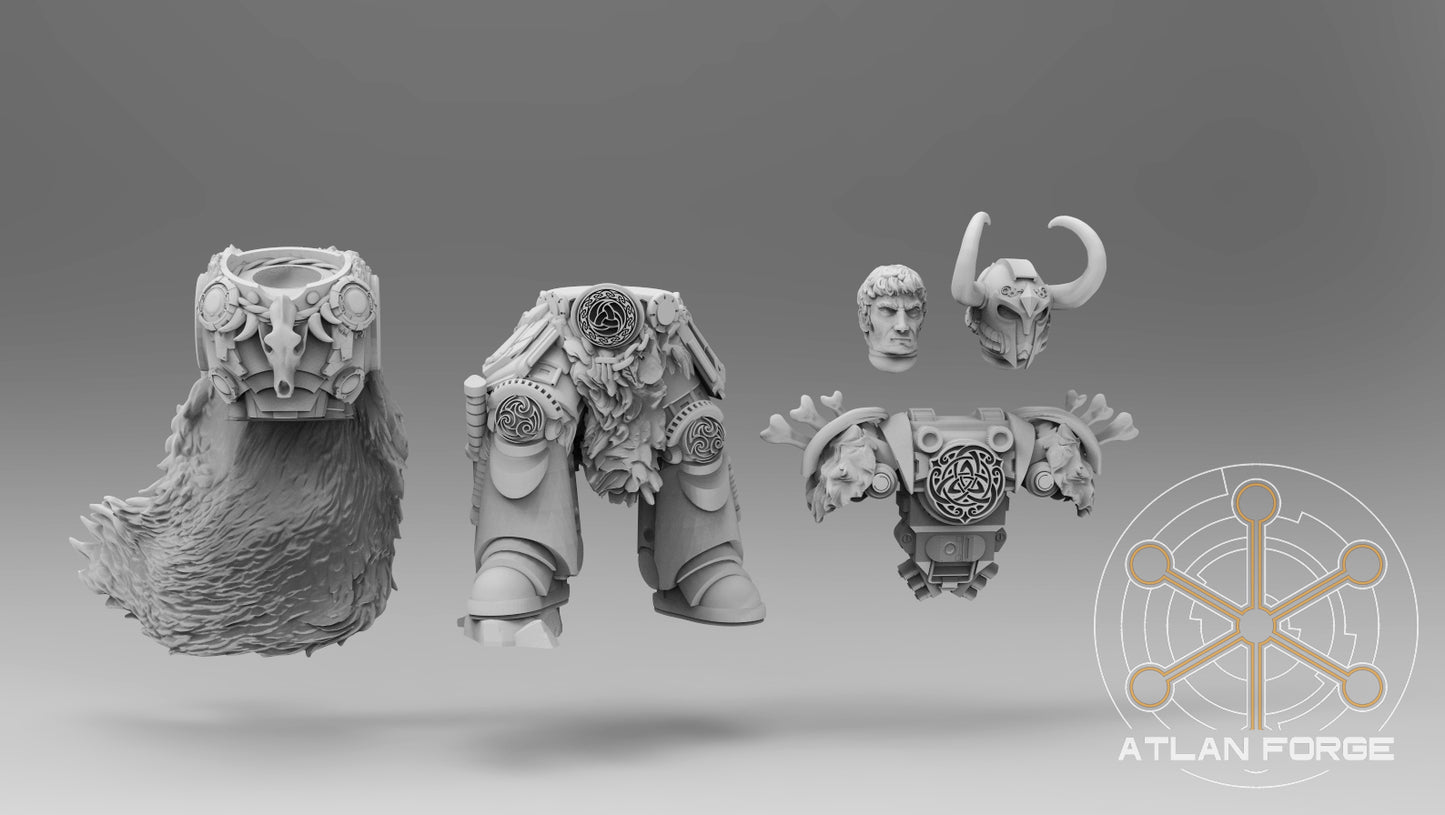 Valen Asgardian Commander by Atlan Forge 28/32mm Scale Miniature, 45mm tall