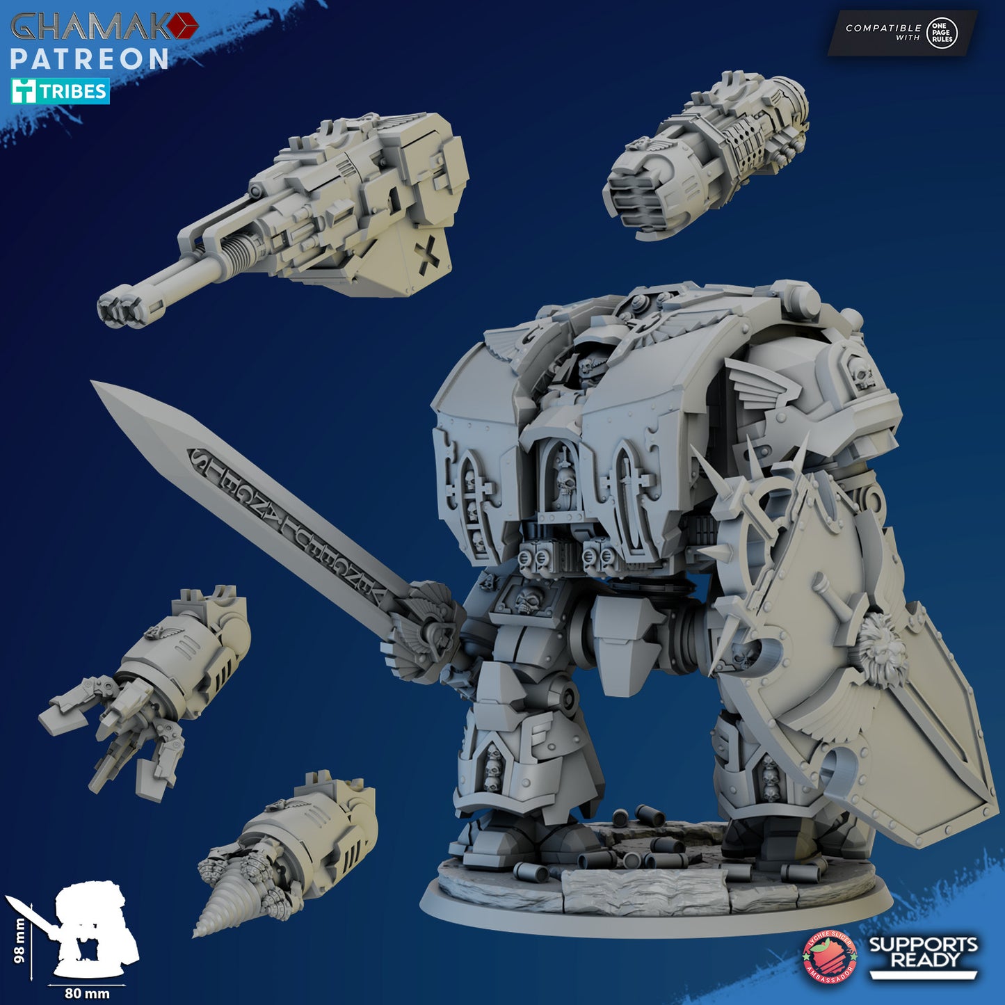 Omega War Hulk by Ghamak Heroic 28/32mm Scale Miniature, 98mm tall