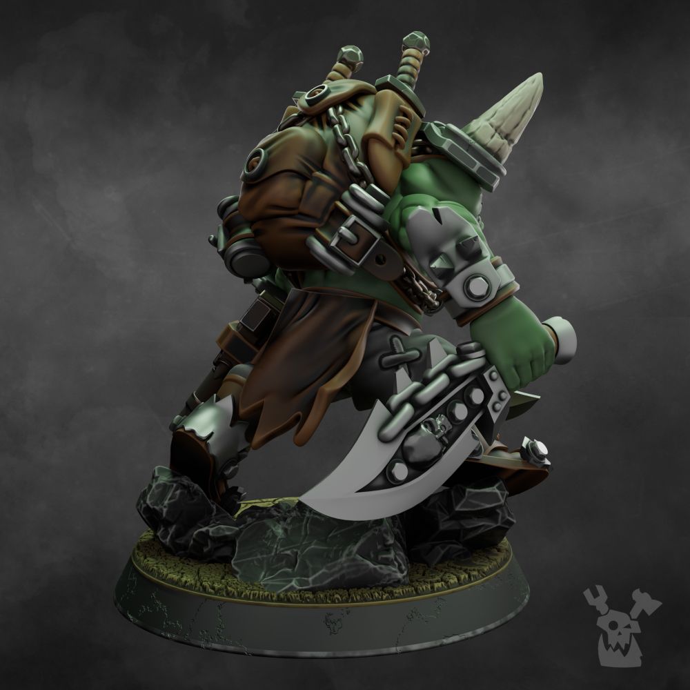 Boss Smirknife by DakkaDakka | Heroic Scale Resin Printed Miniature (46mm Tall)