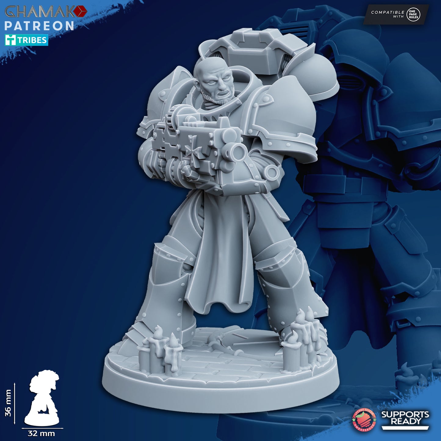 Temple Militum by Ghamak: Sci-fi 28/32mm Heroic Scale Miniature, 36mm tall, 10 Units