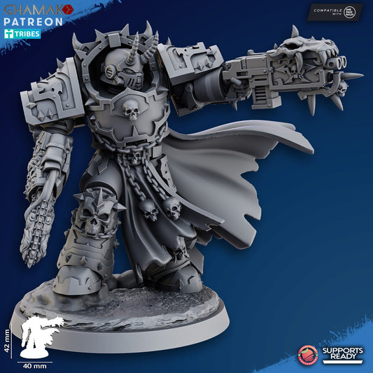 Exterminator Lord 2 by Ghamak 28/32mm Scale Miniature, 42mm tall