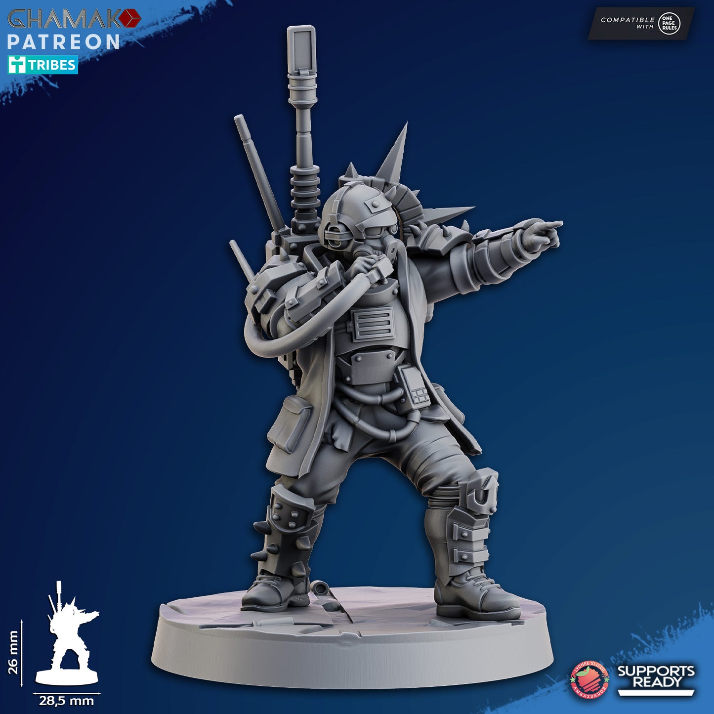 Dictator Squad by Ghamak, 28/32mm Heroic Scale Miniature, 26mm tall, 5 Units