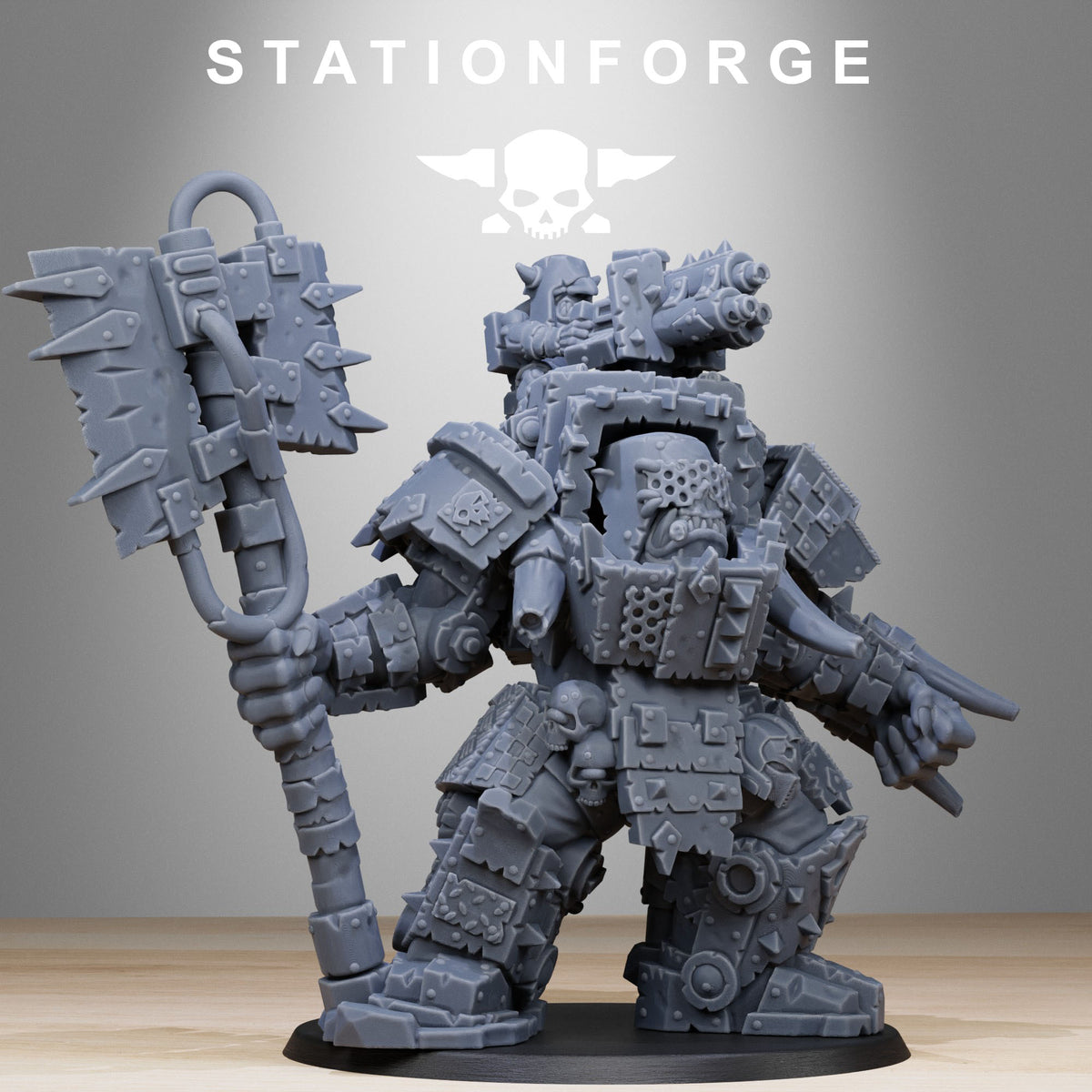 Orkaz Commander by Station Forge – Resin Printed Grimdark Hero