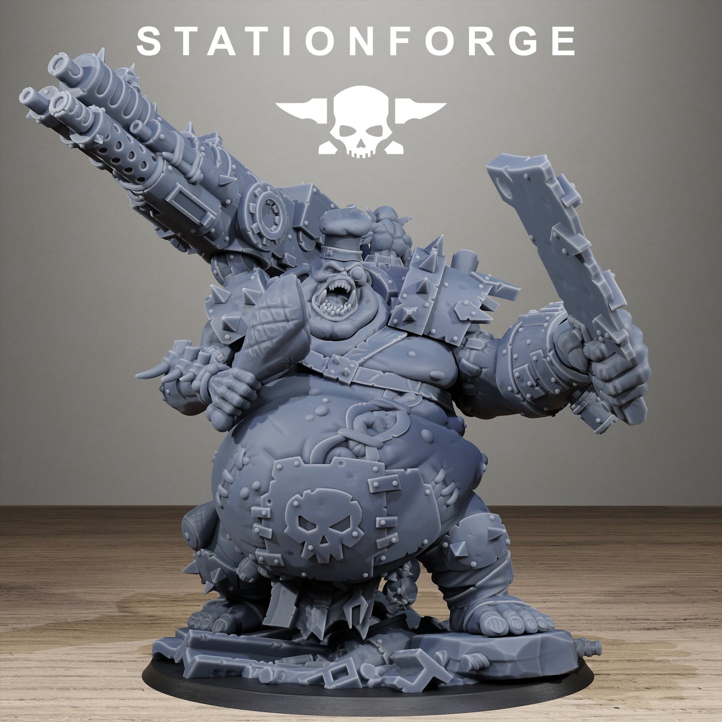 Orkaz Belly Busta Boss by Station Forge – Resin Printed Grimdark Sci-Fi Hero