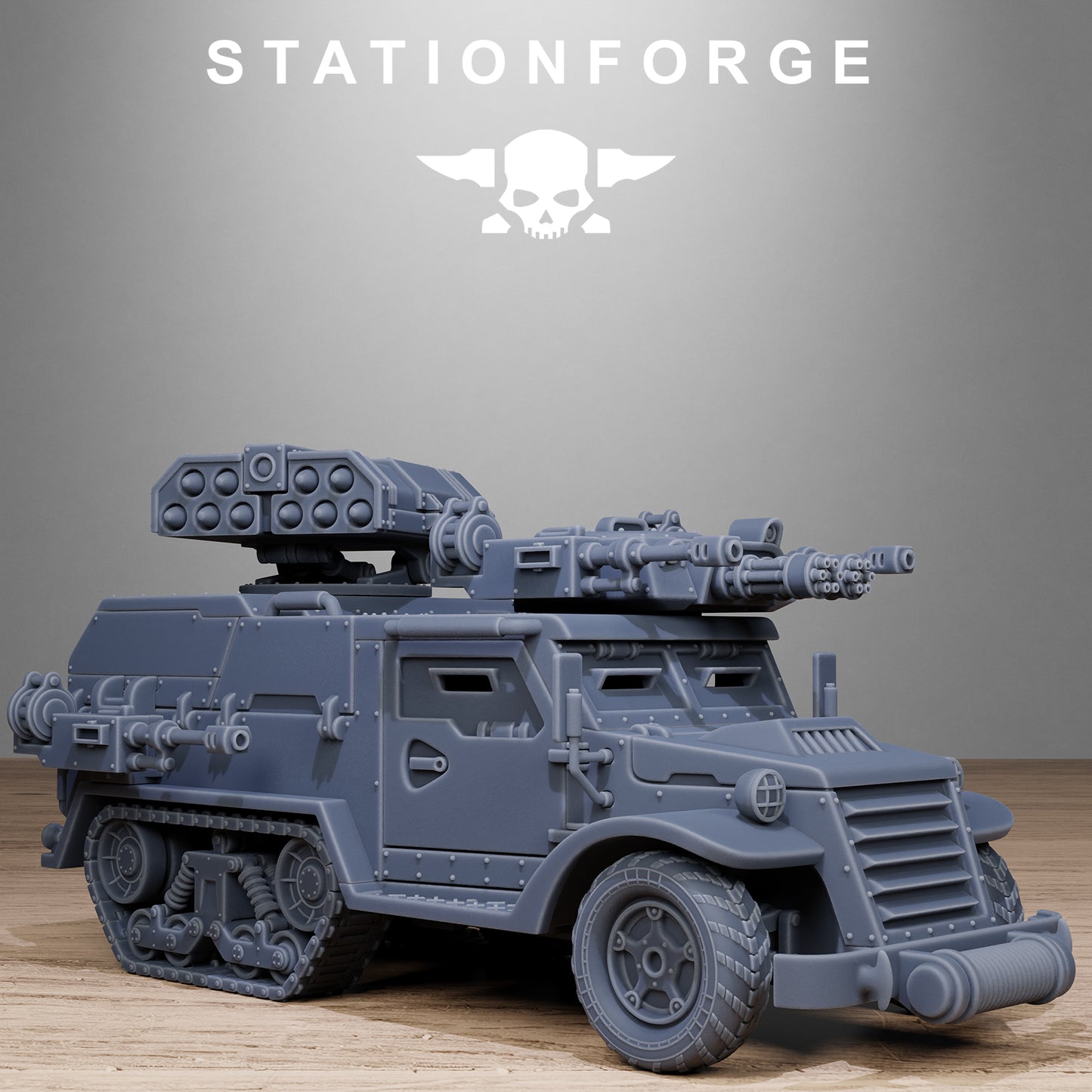 Free Guard Halftrack by Station Forge 28/32mm Heroic Scale Miniature, 150mm, Tank, Resin Model