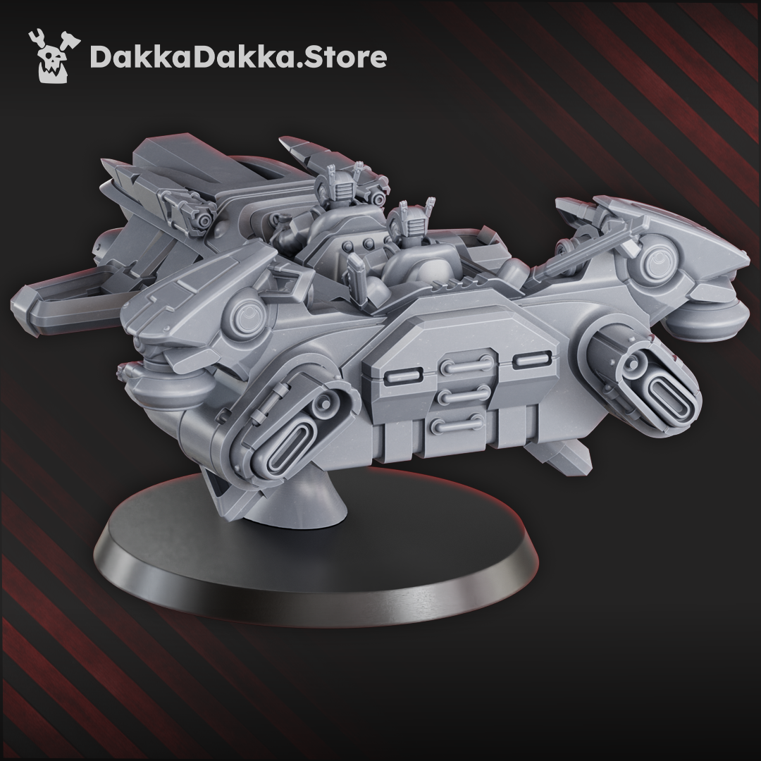 MSC APC "Cometail" - 3D Resin Printed Sci-Fi Vehicle (107mm Length) by DakkaDakka 28mm Heroic Scale Miniature, 107x91mm - Mega Diamonds & Schwartzreiter Mini Forge