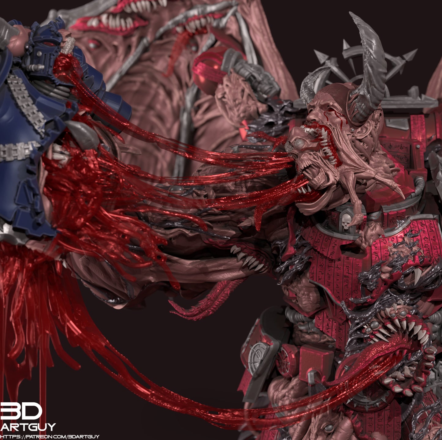 Possessed Warrior by 3D Art Guy – Resin Printed Grimdark Sci-Fi Mini (28/32mm)