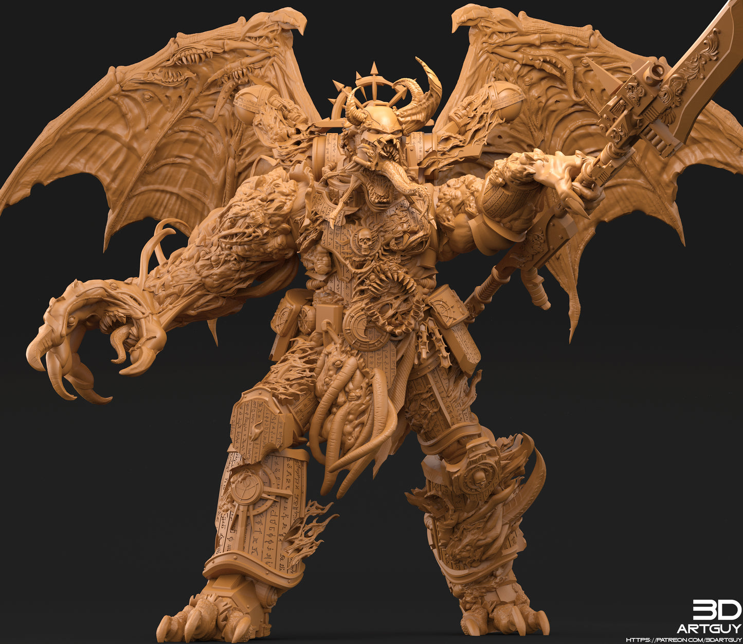Possessed Warrior by 3D Art Guy – Resin Printed Grimdark Sci-Fi Mini (28/32mm)