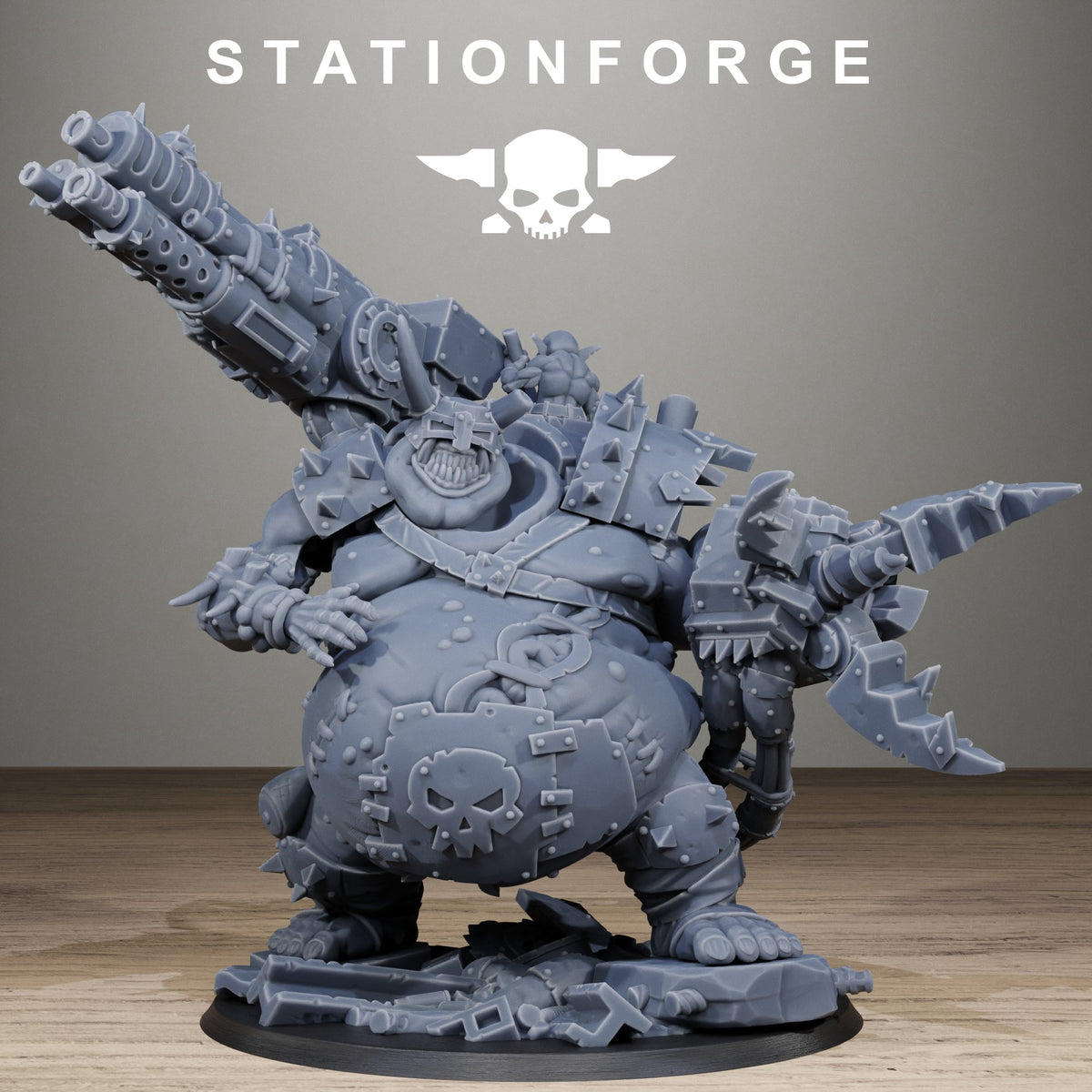 Orkaz Belly Busta Boss by Station Forge – Resin Printed Grimdark Sci-Fi Hero