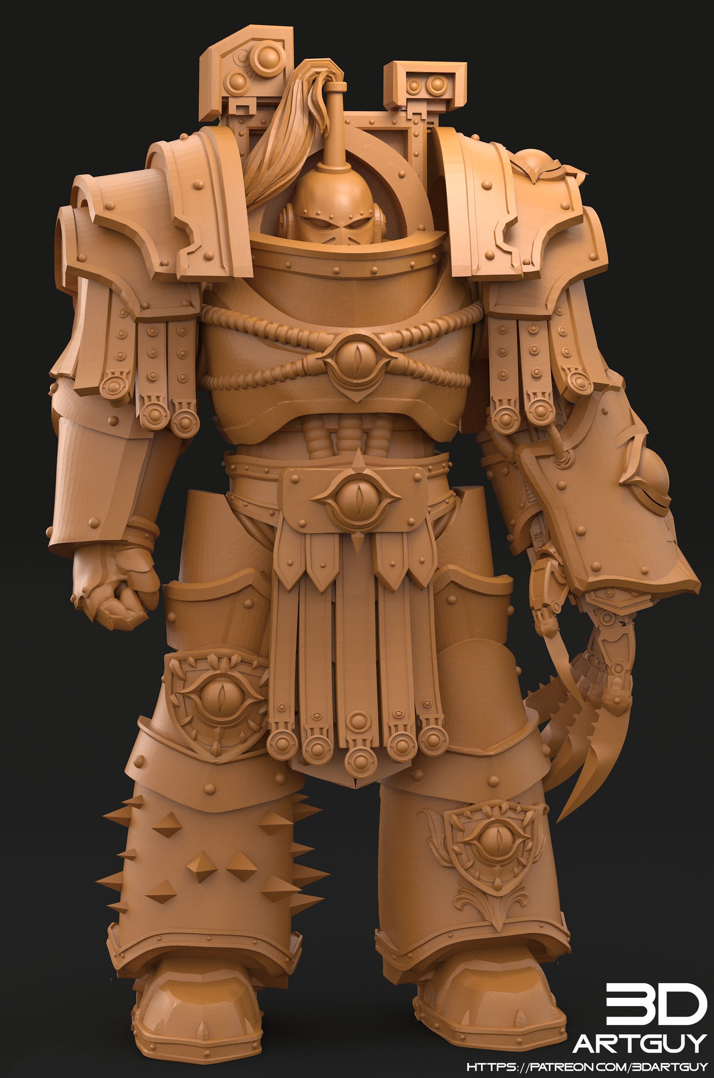 Giant Warrior Champion by 3DArtGuy – Resin Printed Grimdark Sci-Fi Soldier