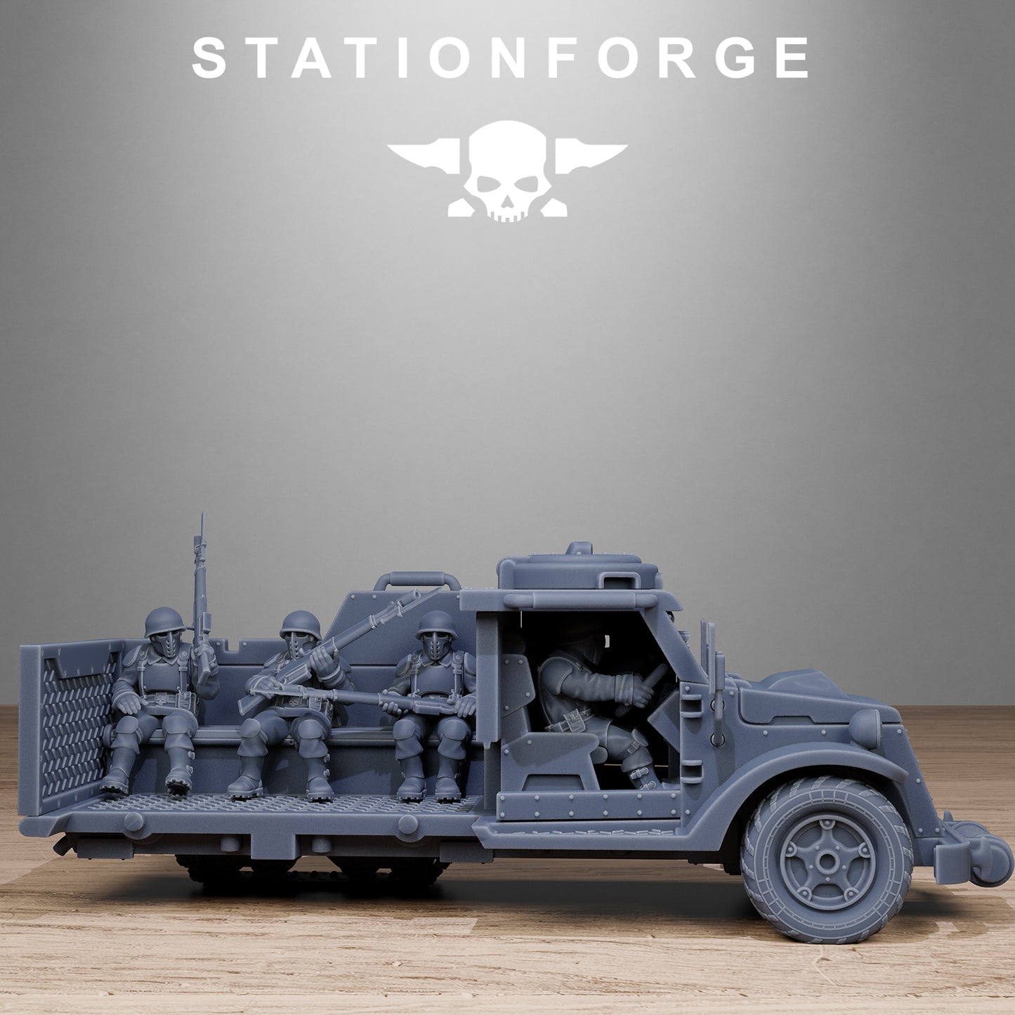 Free Guard Halftrack by Station Forge 28/32mm Heroic Scale Miniature, 150mm, Tank, Resin Model