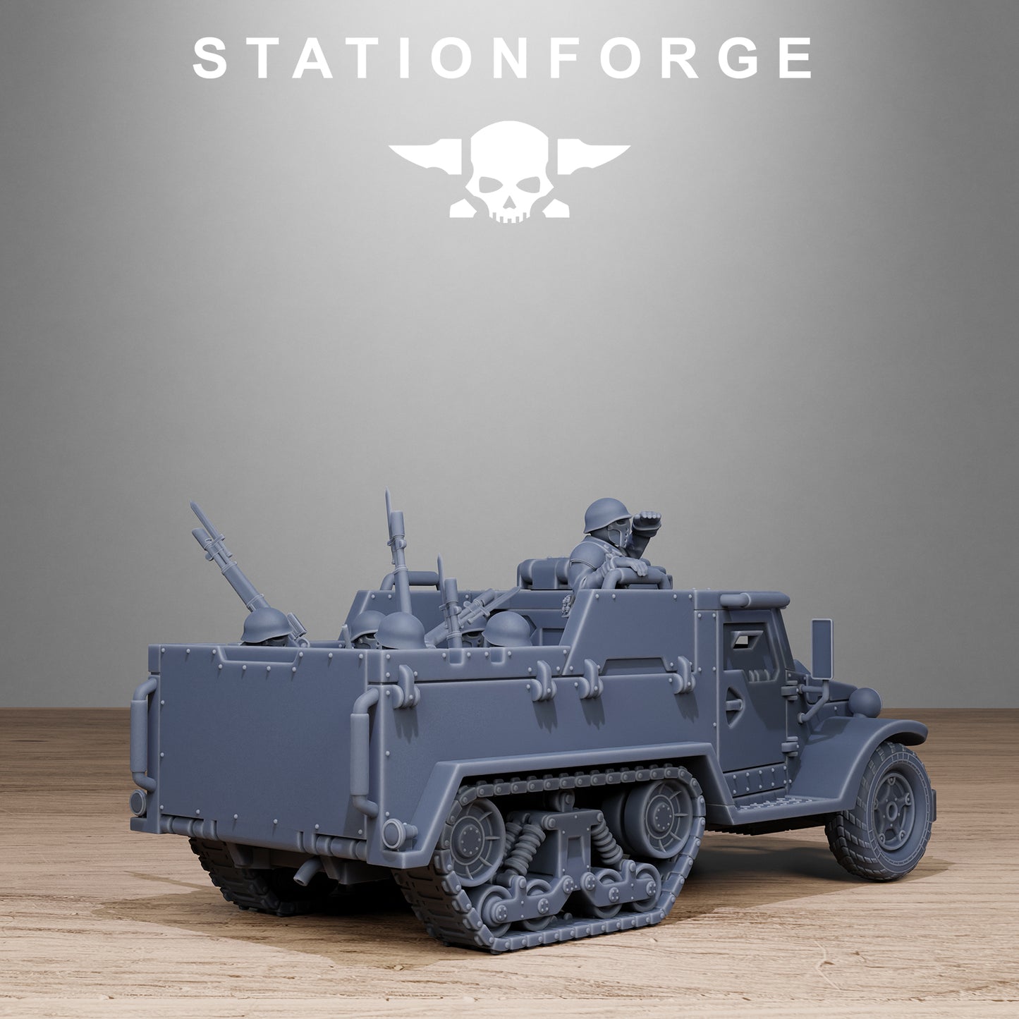 Free Guard Halftrack by Station Forge 28/32mm Heroic Scale Miniature, 150mm, Tank, Resin Model