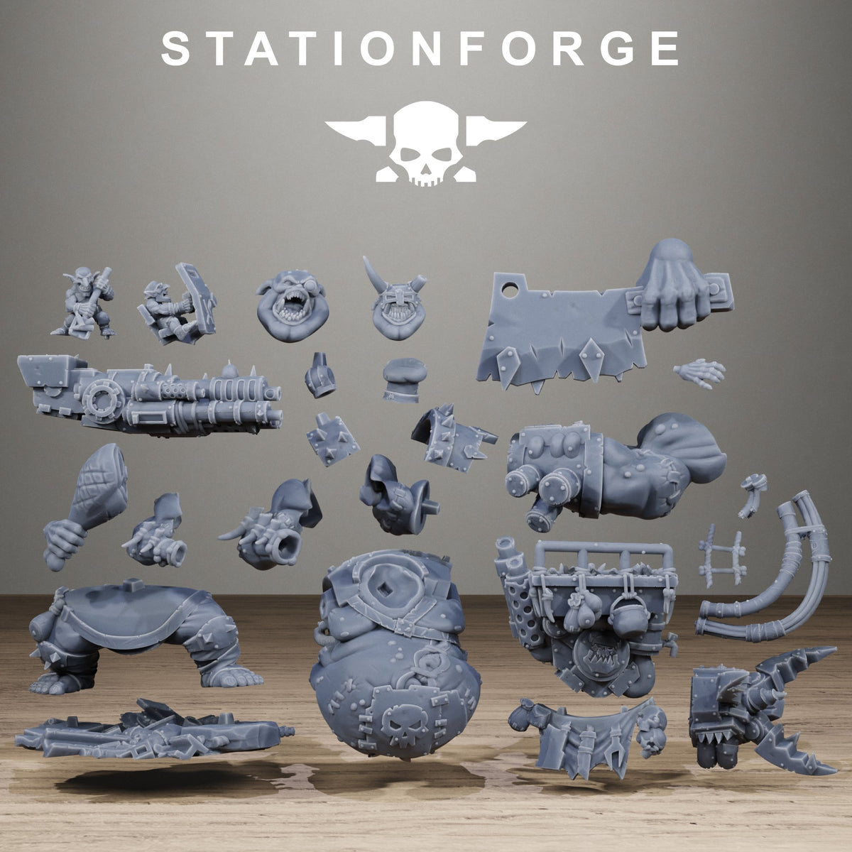 Orkaz Belly Busta Boss by Station Forge – Resin Printed Grimdark Sci-Fi Hero
