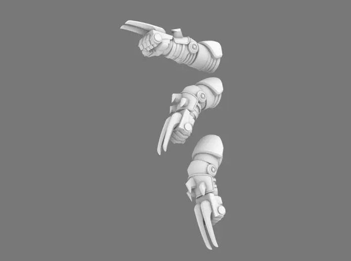 Cyber Samurai V10K Posable Arms W/ Steel Claws (STL Format)
