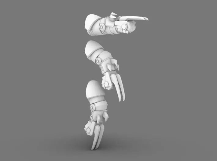 Cyber Samurai V10K Posable Arms W/ Steel Claws (STL Format)