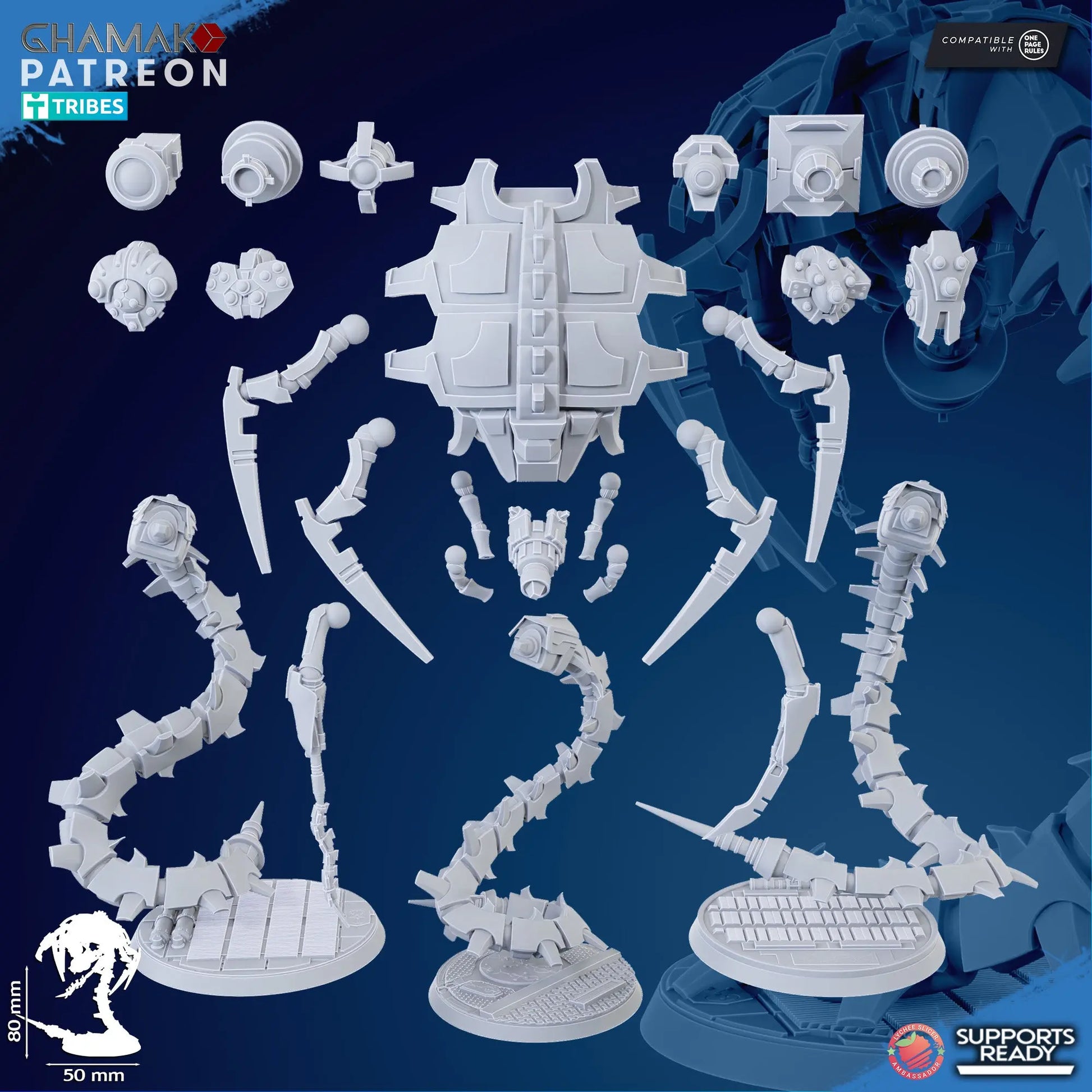 Undying Wraiths by Ghamak: Sci-fi 28/32mm Heroic Scale Miniature, 80mm tall, 3 Units My Store