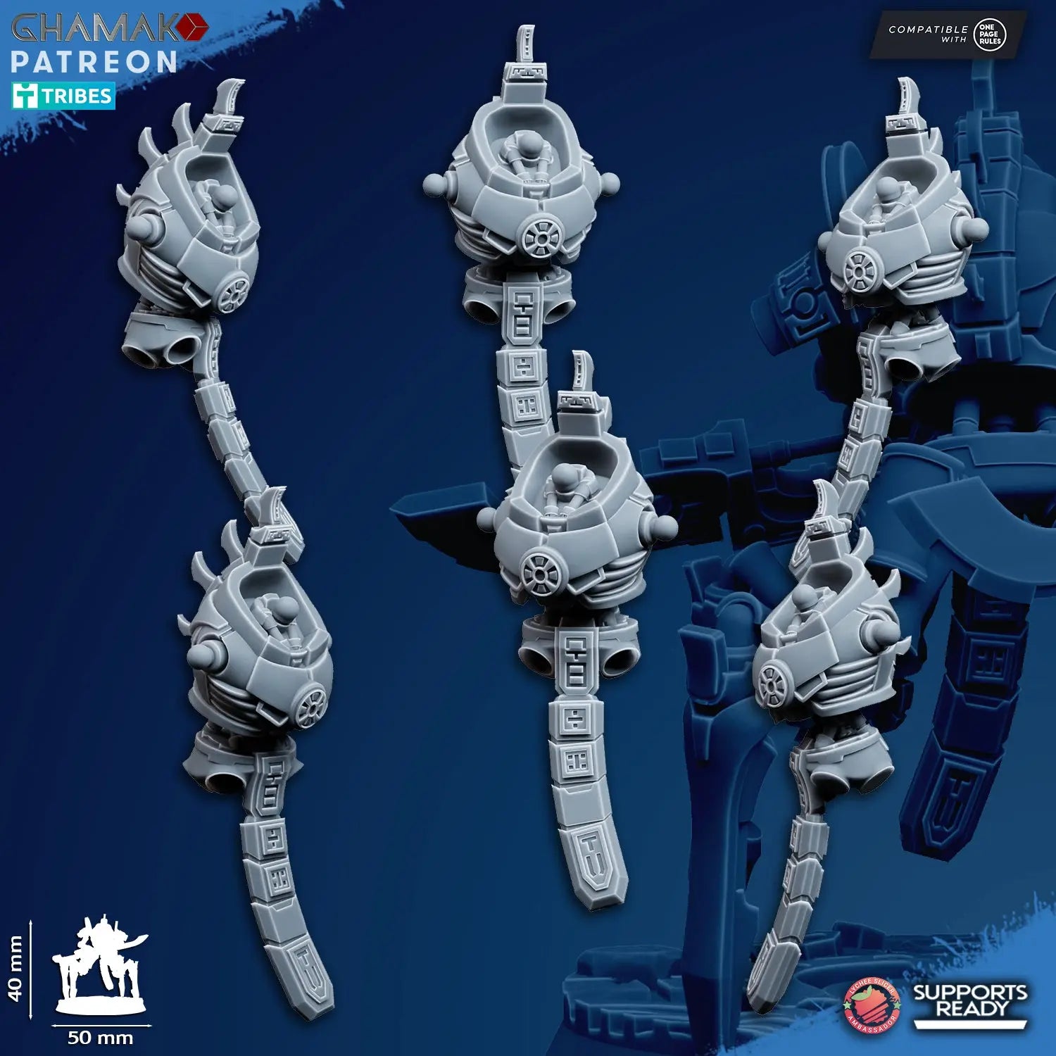 Vanquishers by Ghamak: Sci-fi 28/32mm Heroic Scale Miniature, 40mm tall, 7 Units My Store