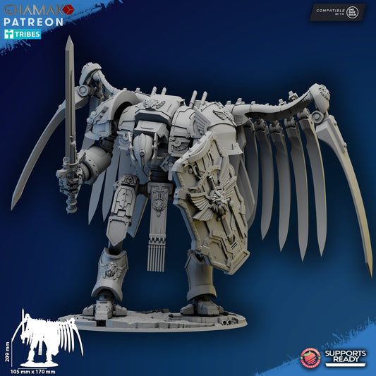 Angelic Titan by Ghamak 28/32mm Scale Miniature, 209x170mm
