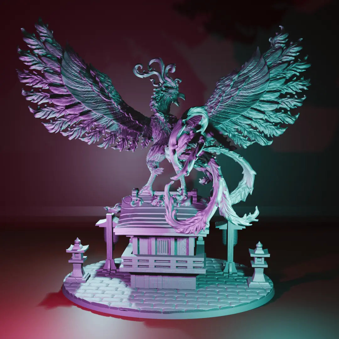 Suzaku Mounted Hero Diorama by Ghamak Fantasy 28/32mm Scale Miniature, 150mm x 144mm, Building My Store