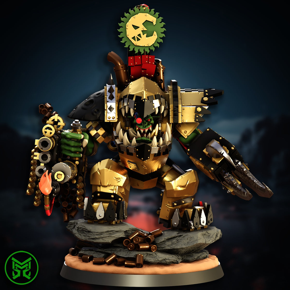 Big Boss in Mega Armour by Mekka Miniatures designer render, painted view 1 of 8