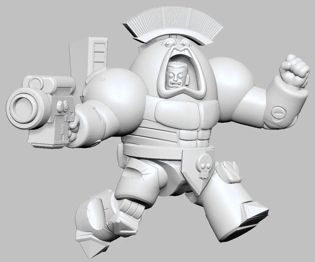 Captain Set 2 - Space King by 3DArtGuy, Charging pose, grey render