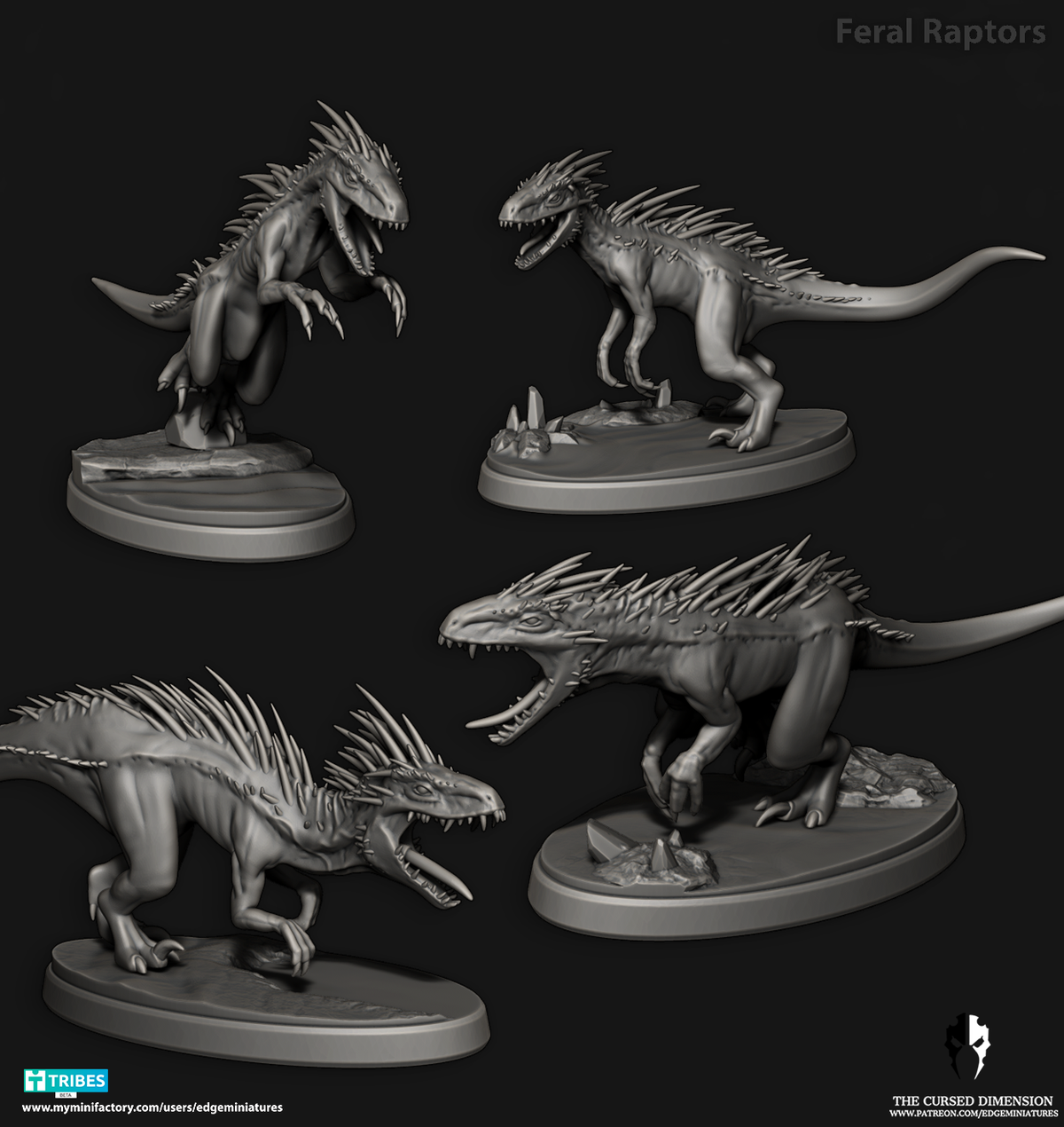 Dino Riders (Complete Set) – Space Desert Elves by Edge Miniatures