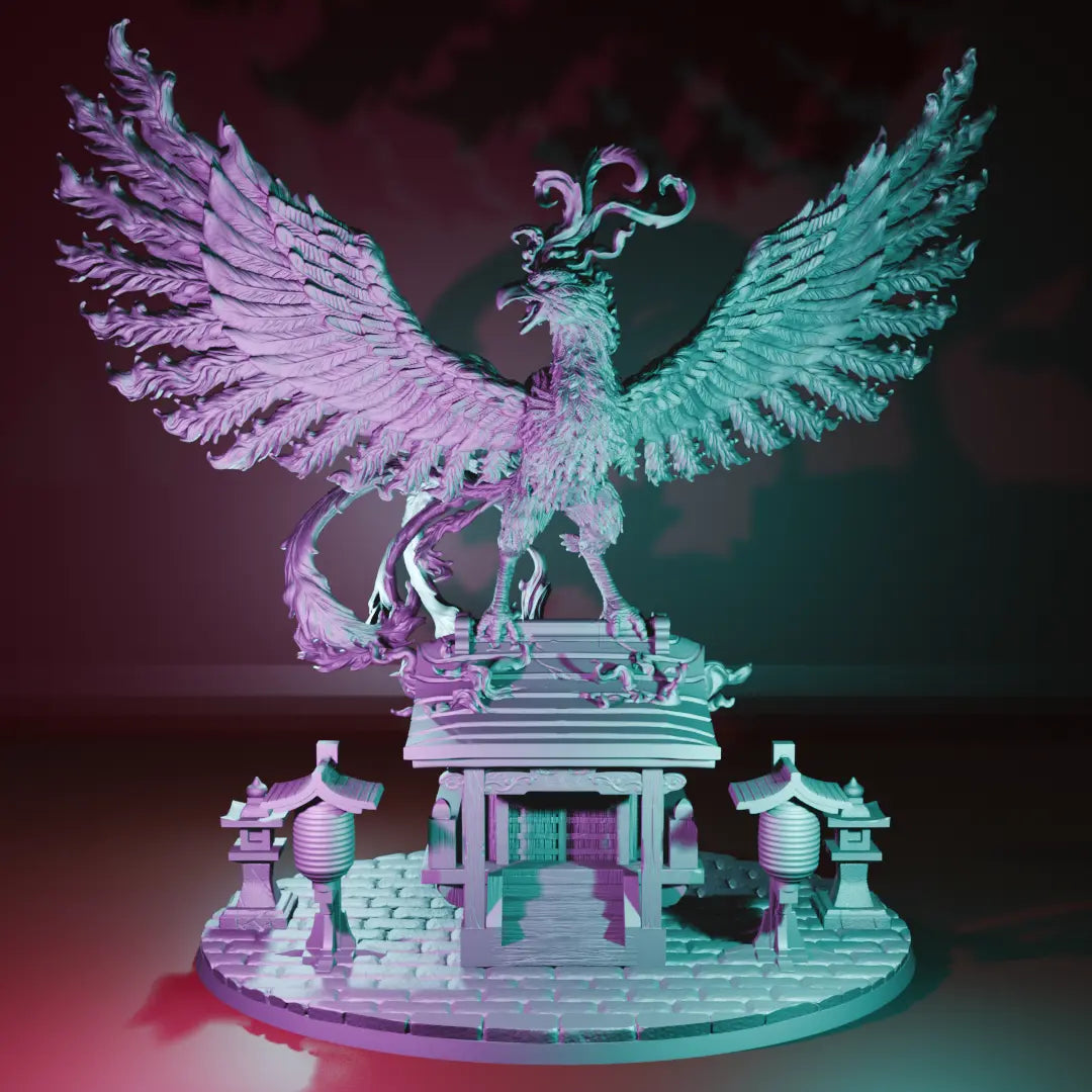 Suzaku Mounted Hero Diorama by Ghamak Fantasy 28/32mm Scale Miniature, 150mm x 144mm, Building My Store