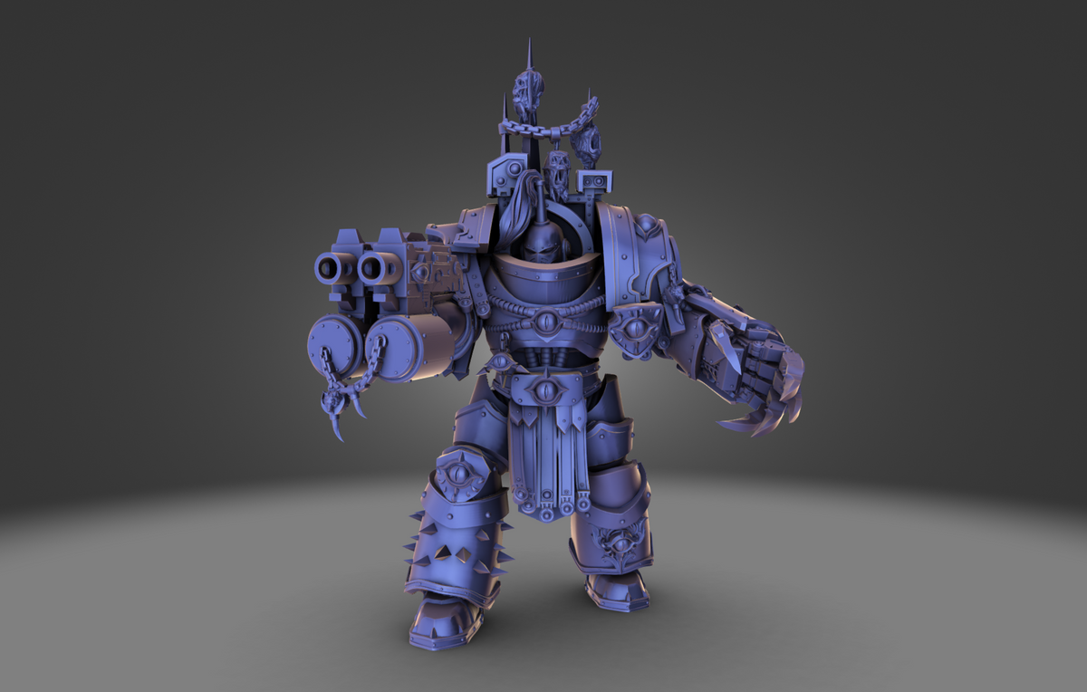 Giant Warrior Champion by 3DArtGuy – Resin Printed Grimdark Sci-Fi Soldier