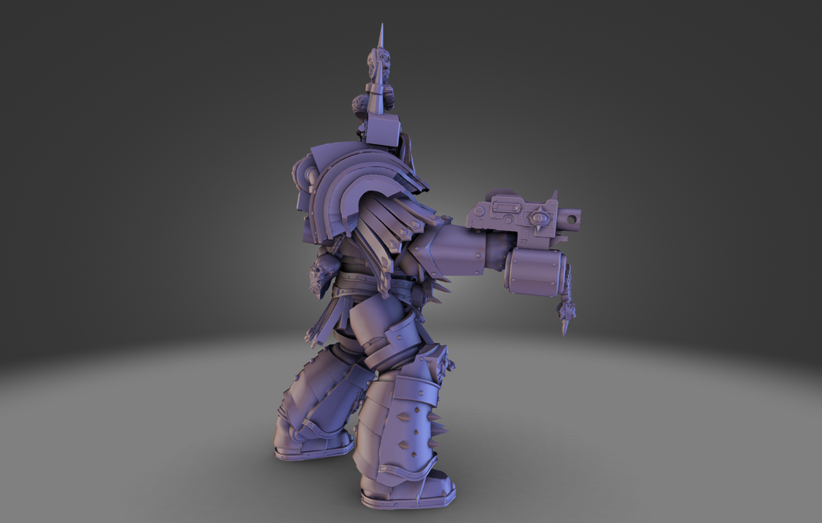 Giant Warrior Champion by 3DArtGuy – Resin Printed Grimdark Sci-Fi Soldier