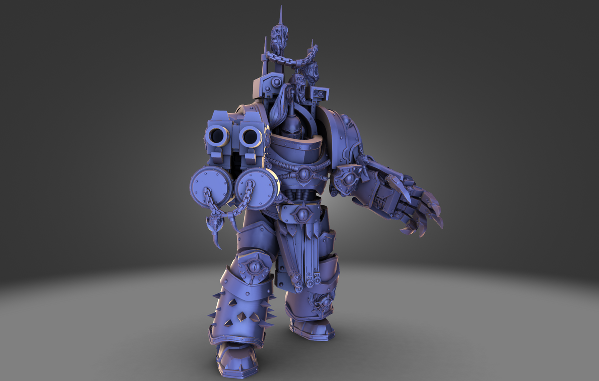 Giant Warrior Champion by 3DArtGuy – Resin Printed Grimdark Sci-Fi Soldier