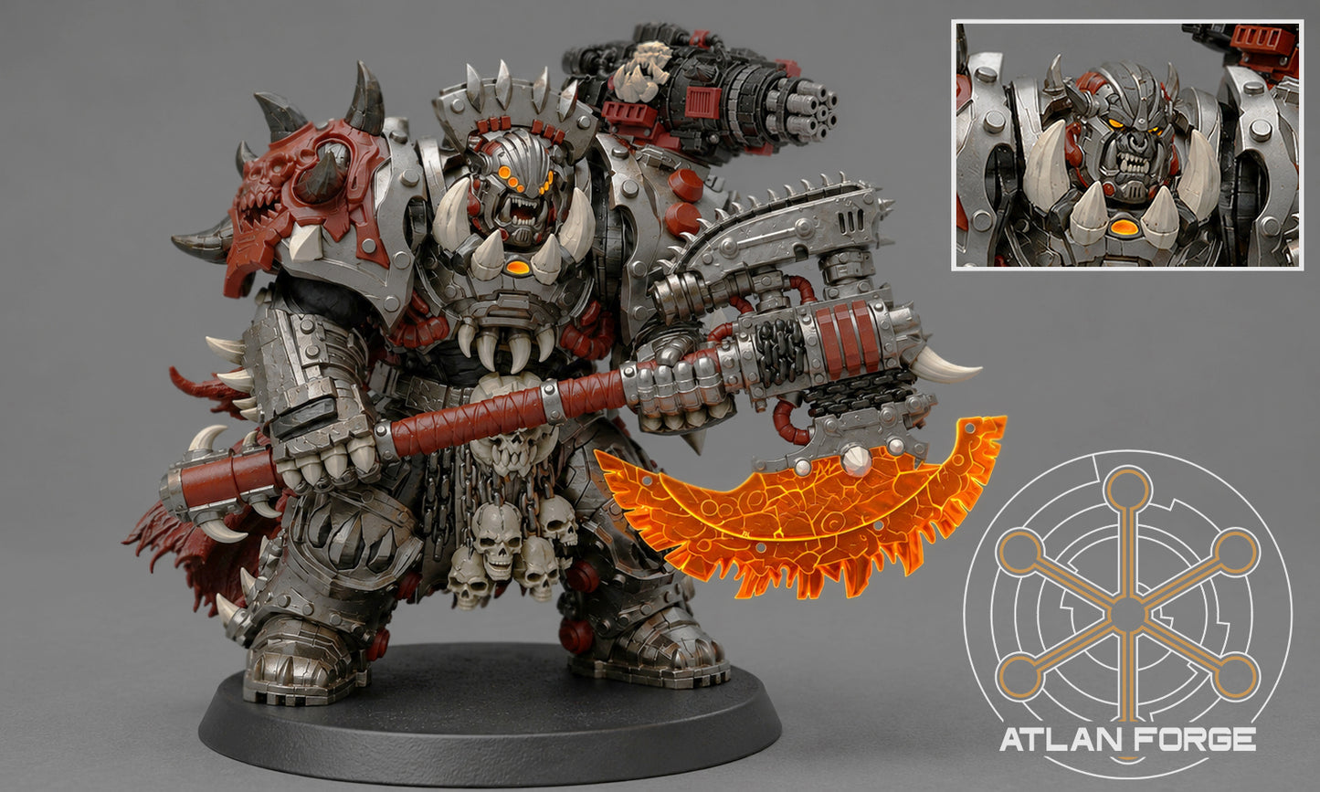 Grokk Brutelord in Ossiron Warplate by Atlan Forge – Resin Printed Grimdark Sci-Fi Mini (28/32mm)