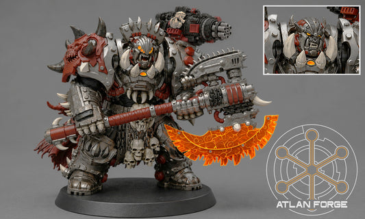 Grokk Brutelord in Ossiron Warplate by Atlan Forge – Resin Printed Grimdark Sci-Fi Mini (28/32mm)