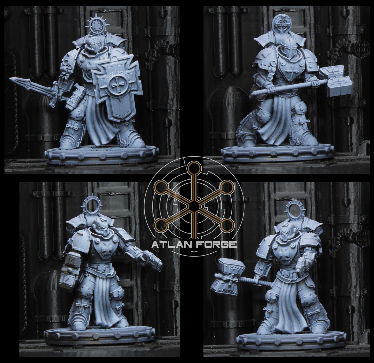 Templar Veterans by Atlan Forge – 3-Man Modular Resin Printed Grimdark Squad (28/32mm)