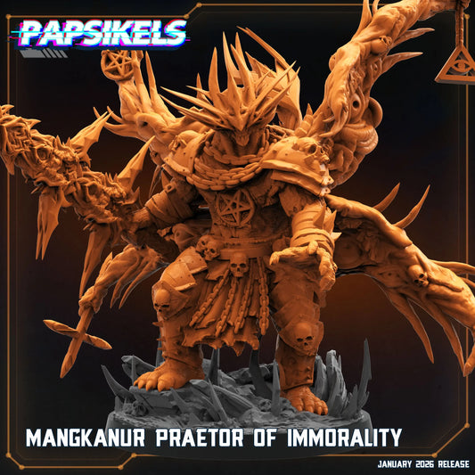 Mangkanur, Preator Of Immorality by Papsikels Miniature, 100mm tall Miniature, 28/32mm Scale, War Gaming Figure, Proxy for Trench Crusade My Store