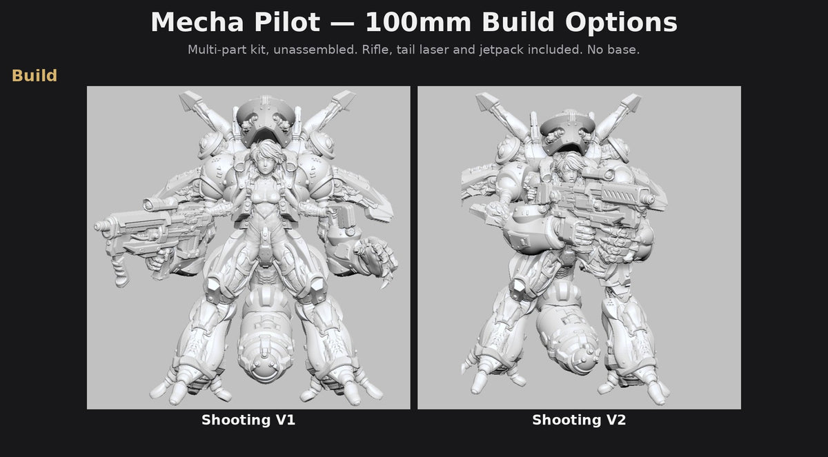 Mecha Pilot 100mm Build Options: Shooting V1 or Shooting V2