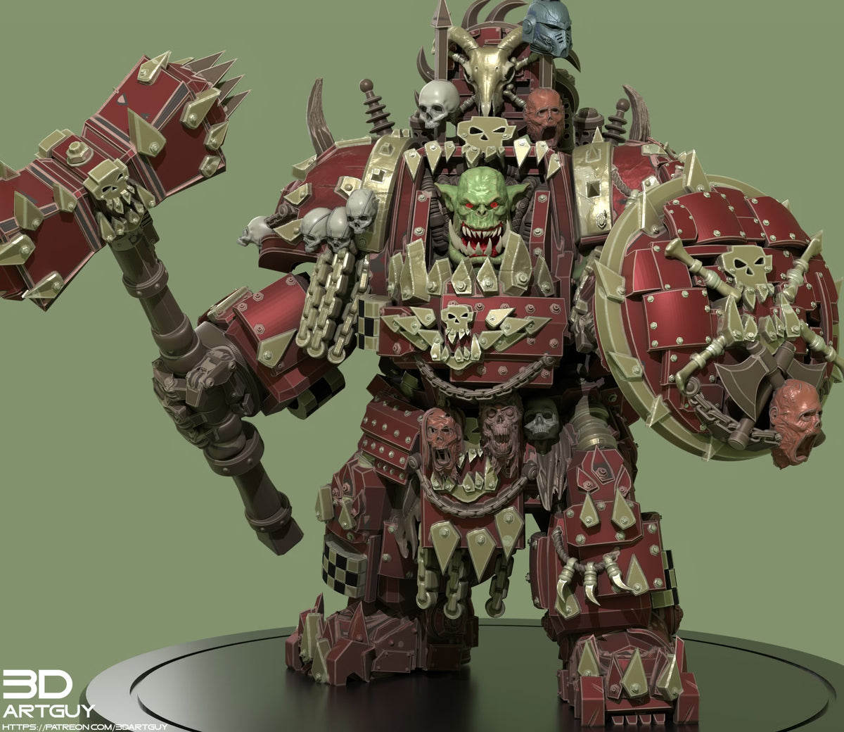 Ork Heavy Armor by 3DArtGuy | 50mm/100mm Scale Resin Printed Miniature