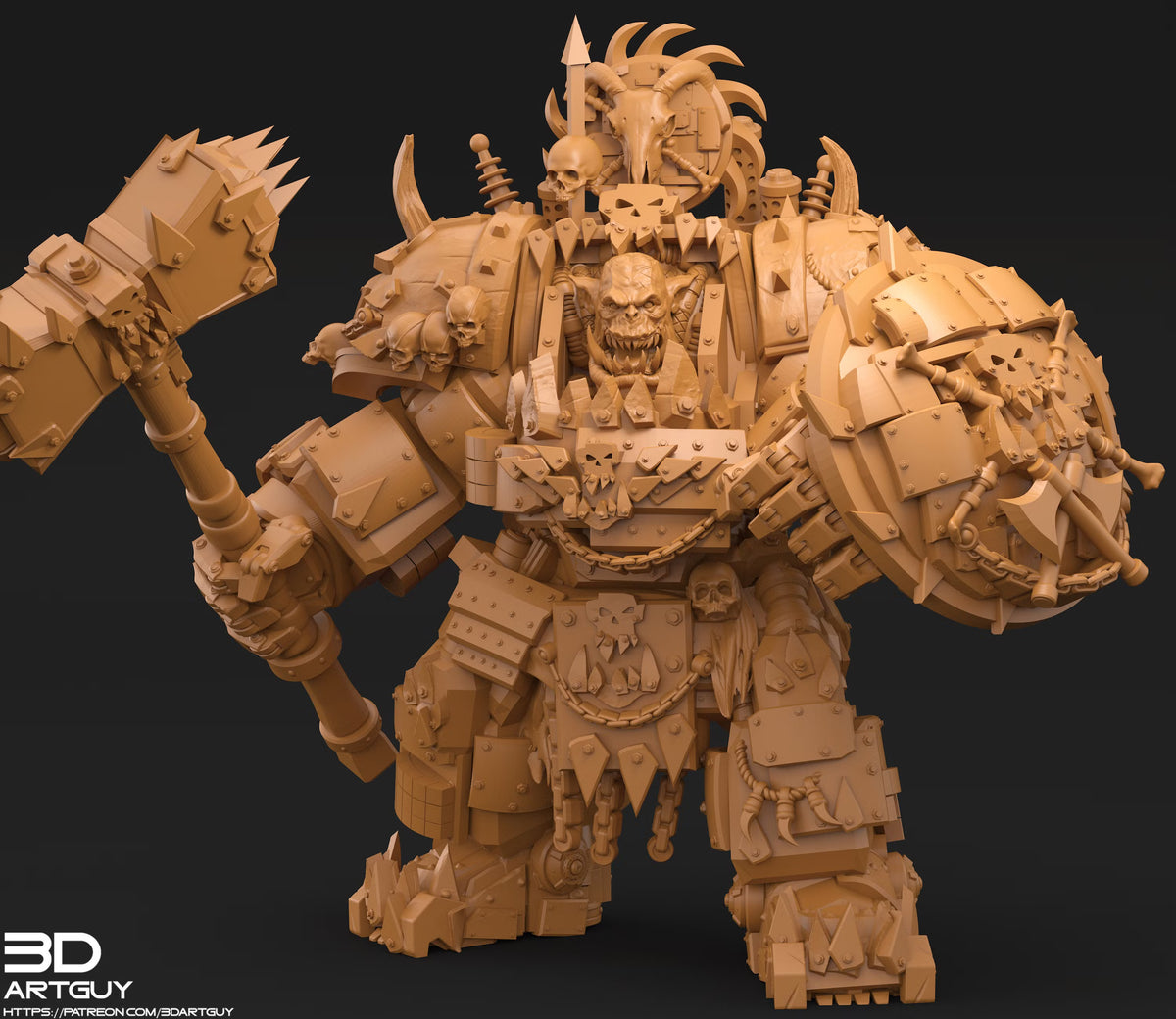 Ork Heavy Armor by 3DArtGuy | 50mm/100mm Scale Resin Printed Miniature