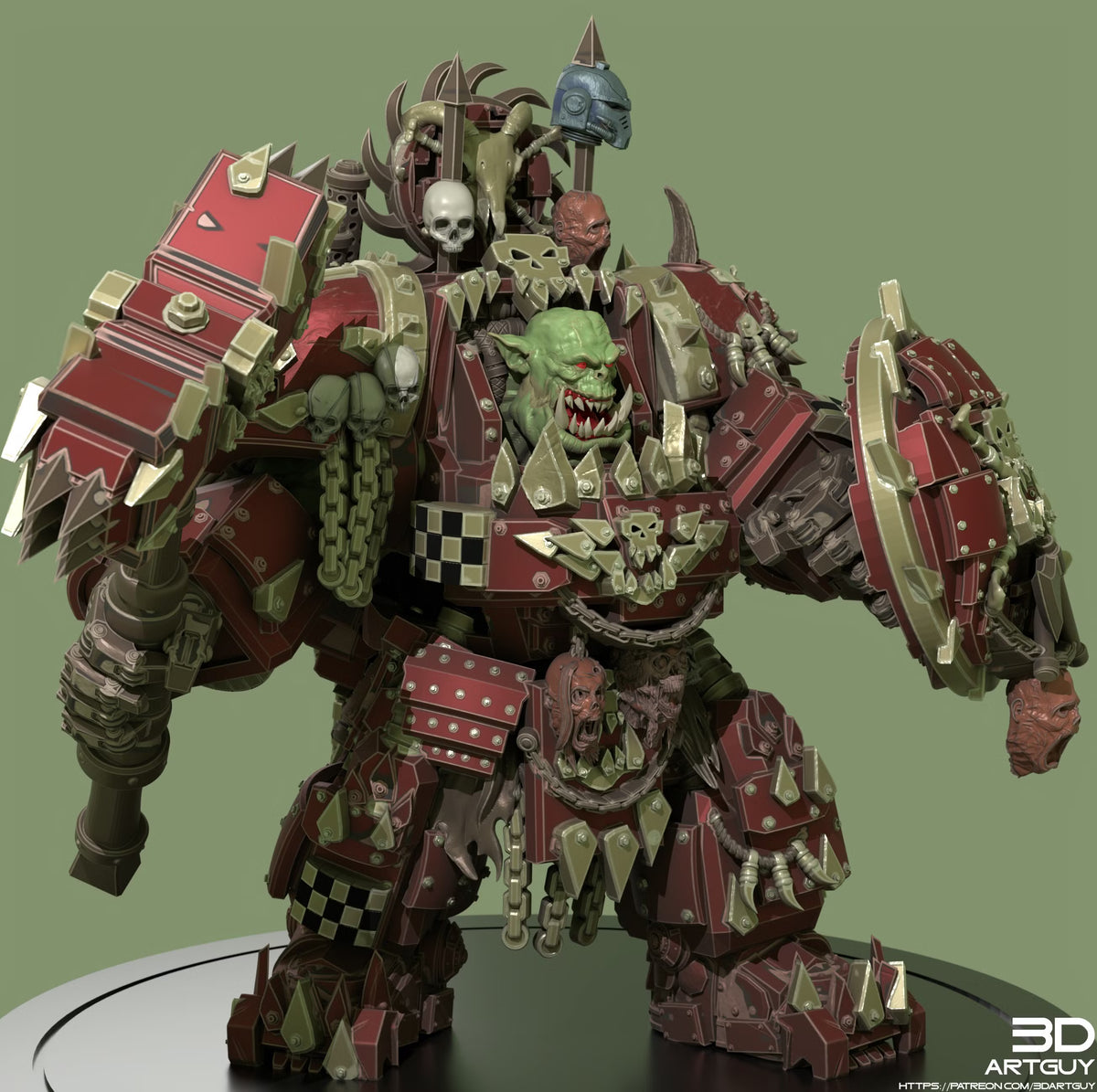 Ork Heavy Armor by 3DArtGuy | 50mm/100mm Scale Resin Printed Miniature