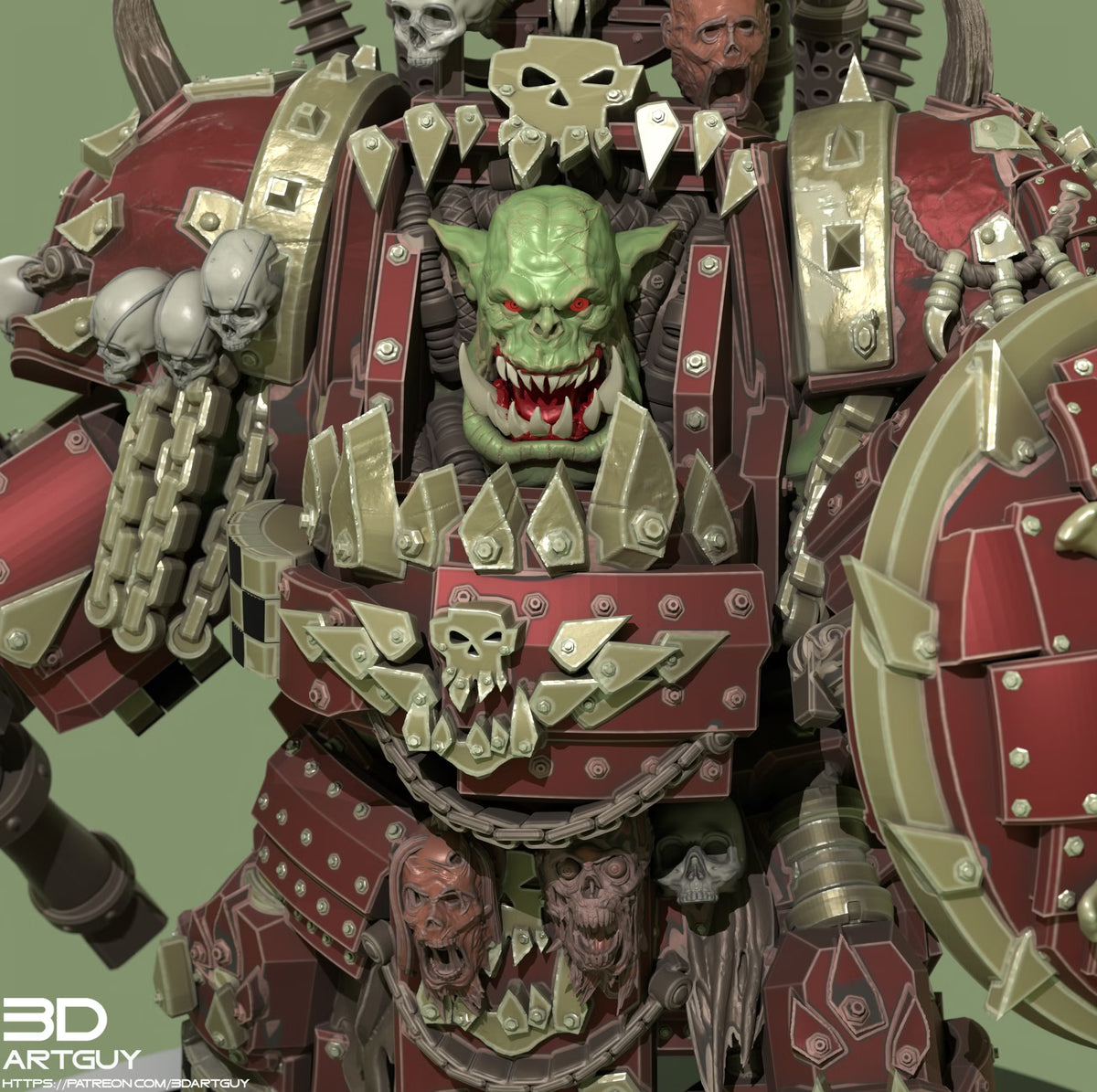 Ork Heavy Armor by 3DArtGuy | 50mm/100mm Scale Resin Printed Miniature