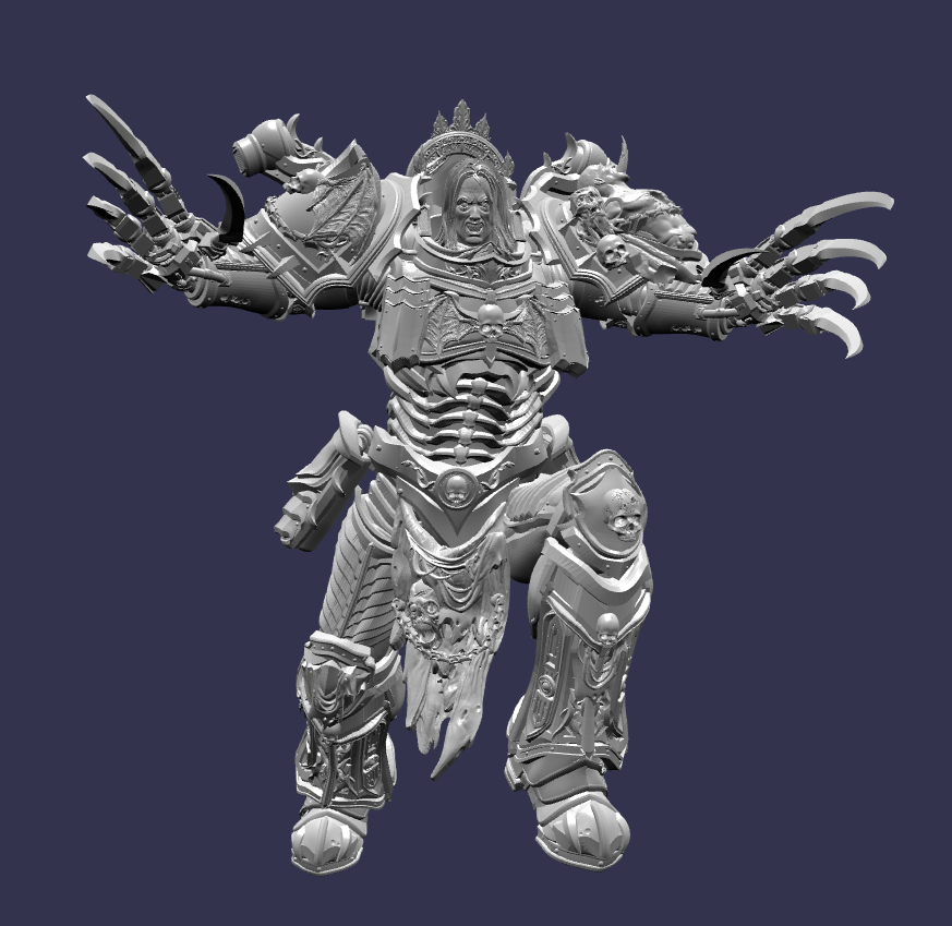 Boogeyman by 3DArtGuy 50mm Arms Spread pose, grey render