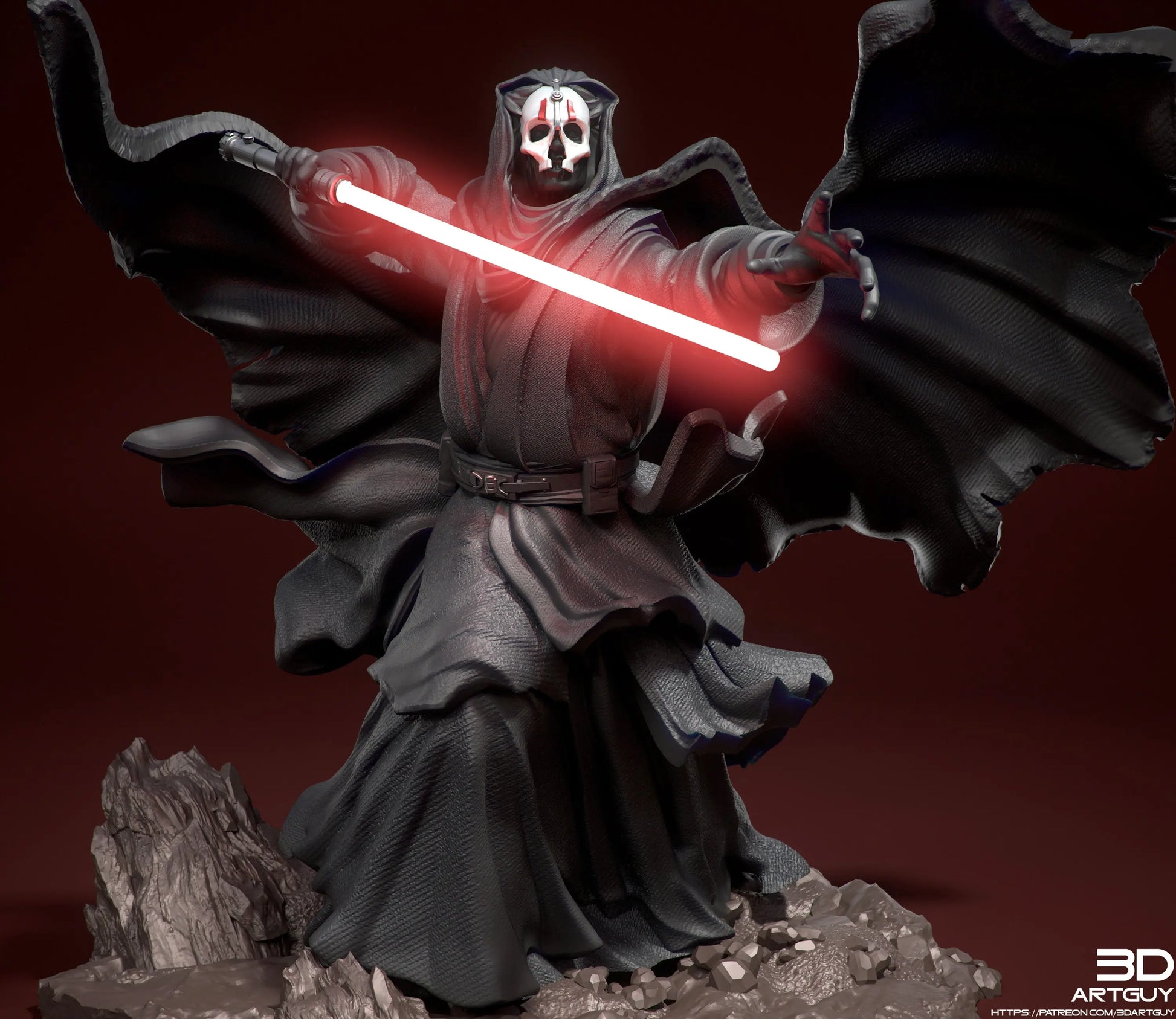 Darth Nihilus by 3DArtGuy 28/32mm scale, 50mm or 100m Miniature War Gaming Figure, Sci-fi, Proxy, Star Wars - Mega Diamonds & Schwartzreiter Mini Forge