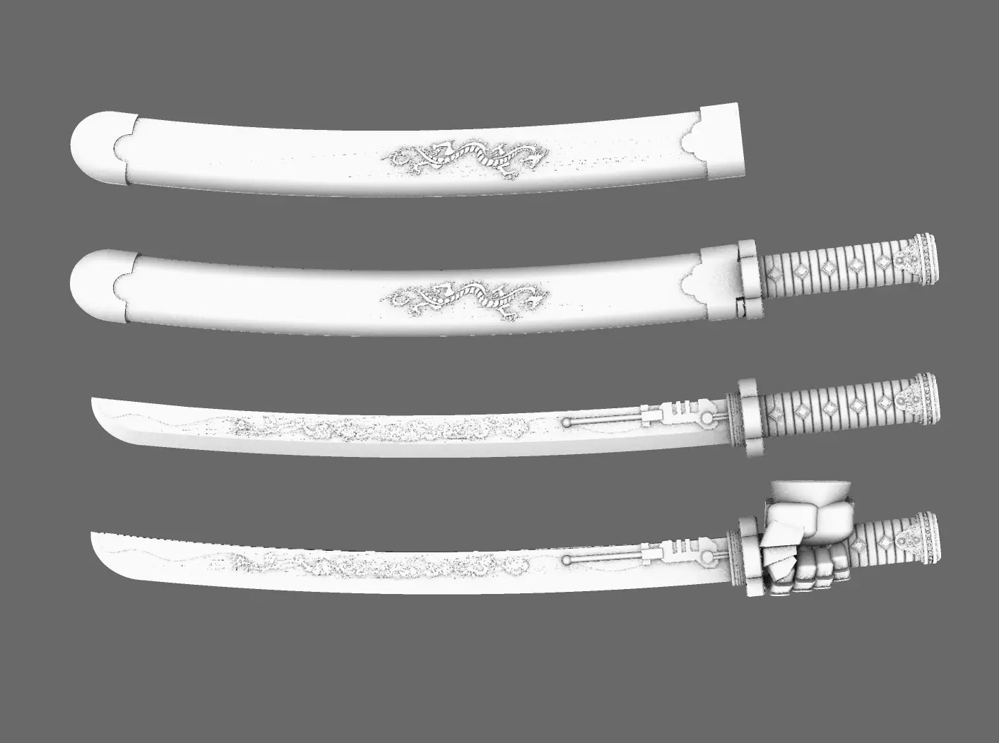 Cyber Samurai Power Katana Sword (STL Format)