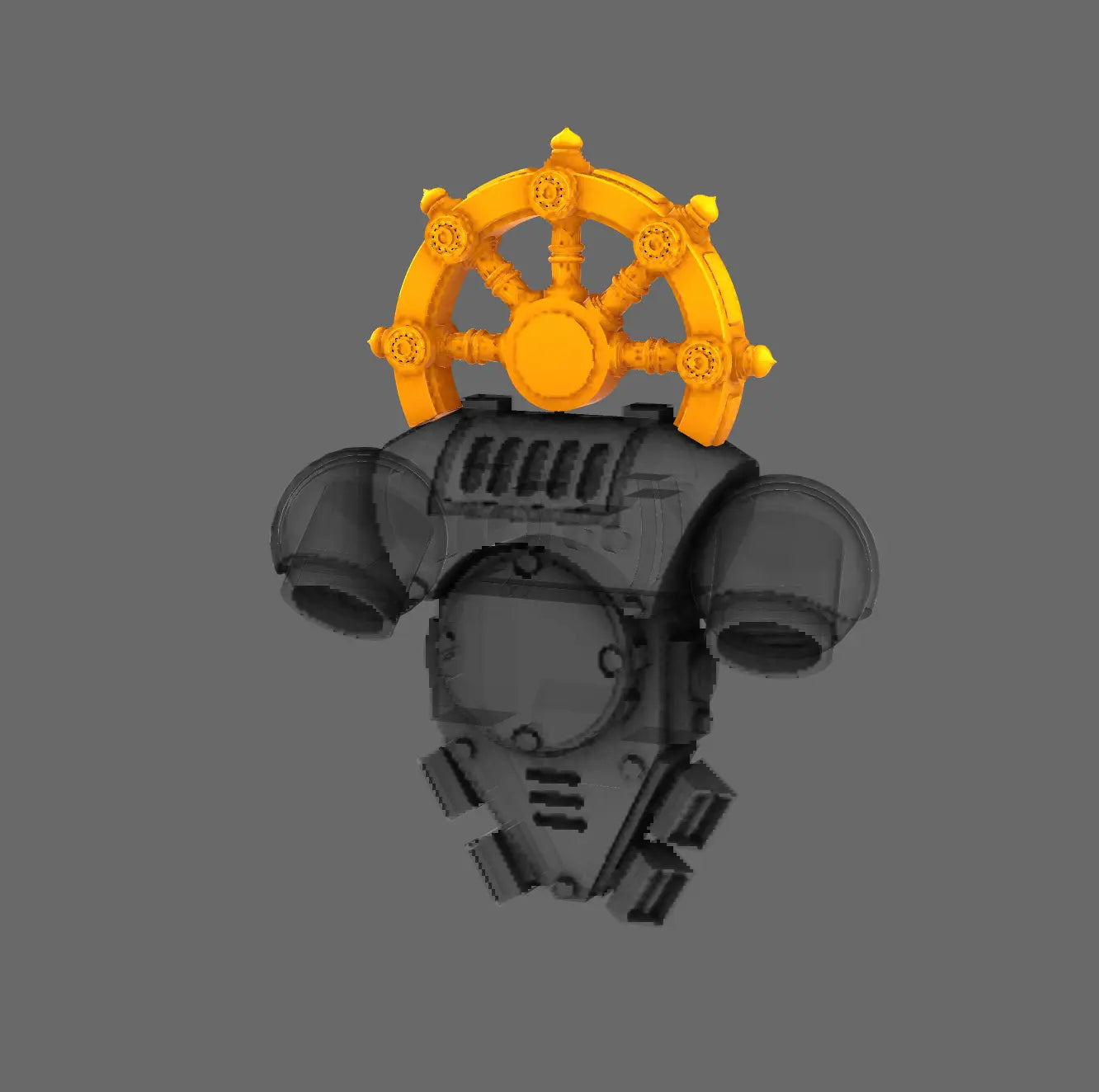 Cyber Samurai Iron Halo Dharma Wheel