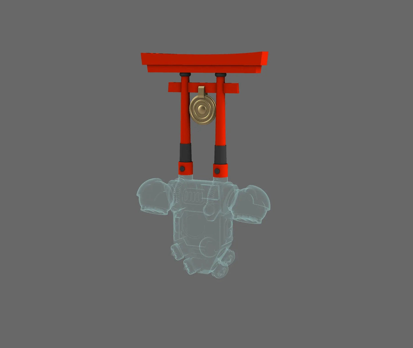 Cyber Samurai Back Pack Addon Shinto Arch B