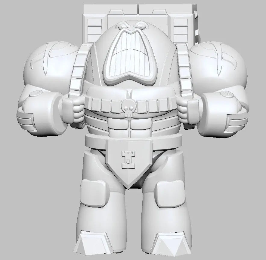 Terry the Psycho Warrior by 3DArtGuy designer render, 50mm Helmet – Hands on Straps