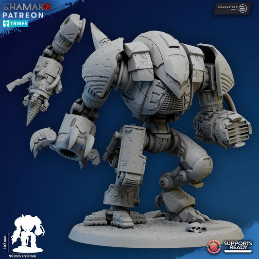War Droid Repaired by Ghamak Fantasy 28/32mm Scale Miniature, 107mm Tall