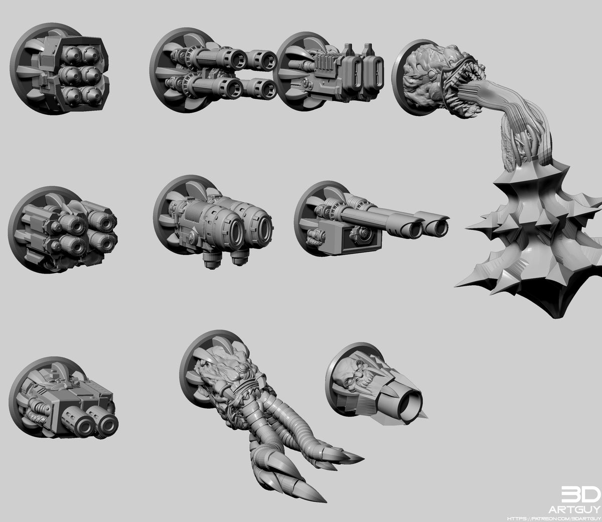 Modular Arms for Infernal Engines by 3DArtGuy | Resin Printed Mech Arm Add-On Kit