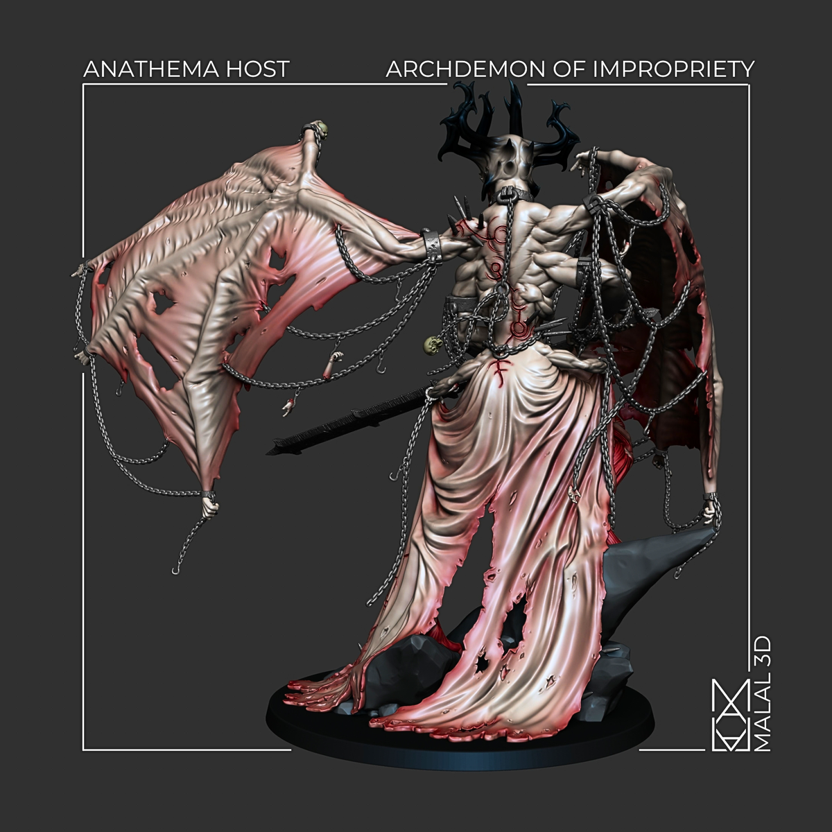 Archdemon of Impropriety by Malal3D – painted render, rear view