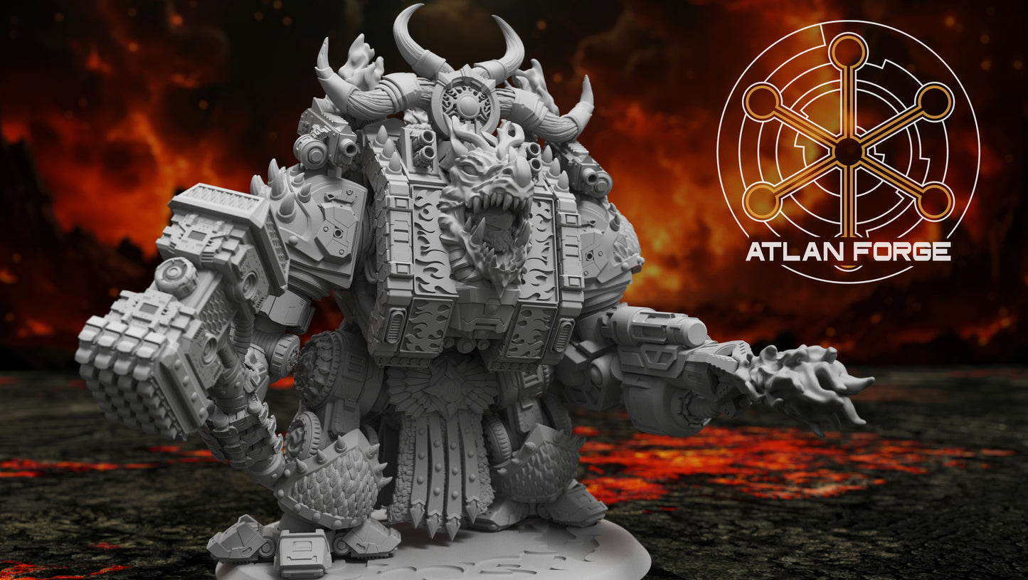 Dragon Dreadnought by Atlan Forge – Modular Resin Grimdark Sci-Fi Walker Kit (90mm Base)